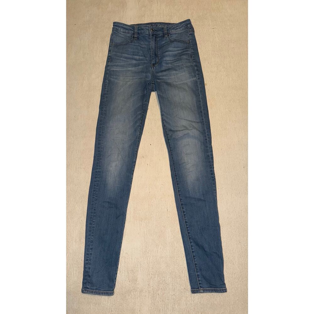 American Eagle super stretch women’s super high rise blue jean jegging - Picture 14 of 16